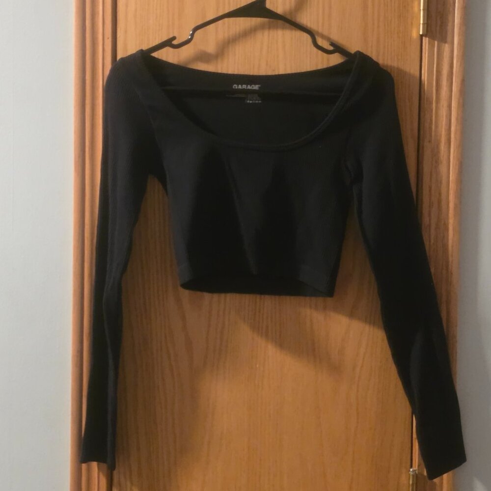 Garage Black Crop Top Women's Size XS — Like New | Y2K Going Out Streetwear